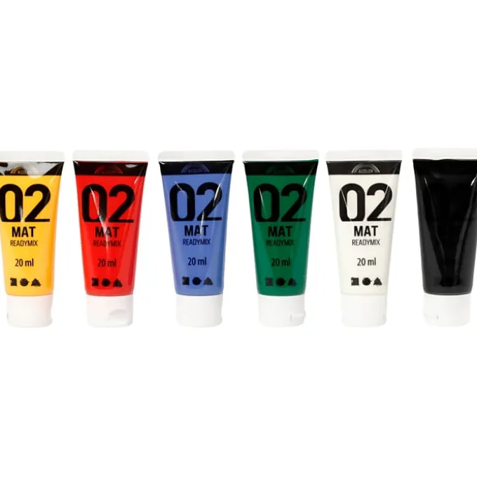 Akrylfarben 20 ml - Grundfarben, matt, 6 Stk.