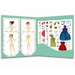Anziehpuppen mit Stickern – Modekleidung