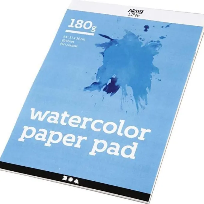Aquarellblock A4 180 g - weiß, 20 Bögen