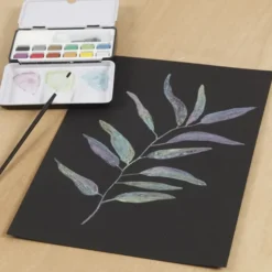 Aquarellpapier A4 / 230 g - schwarz, 15 Blatt
