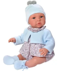 Así Puppe Leo - mit Strampler und Cardigan, 46 cm