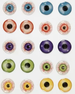 Aufkleber 3D Augen - Ø 20 mm, 1 Bogen