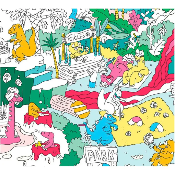 Ausmalposter - Dinosaurier
