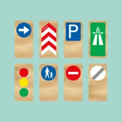 Autorennbahn-Zubehör – Verkehrsschilder, 8 Stk.