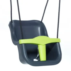 Babyschaukel, anthrazit/lime (schwarzes Seil)