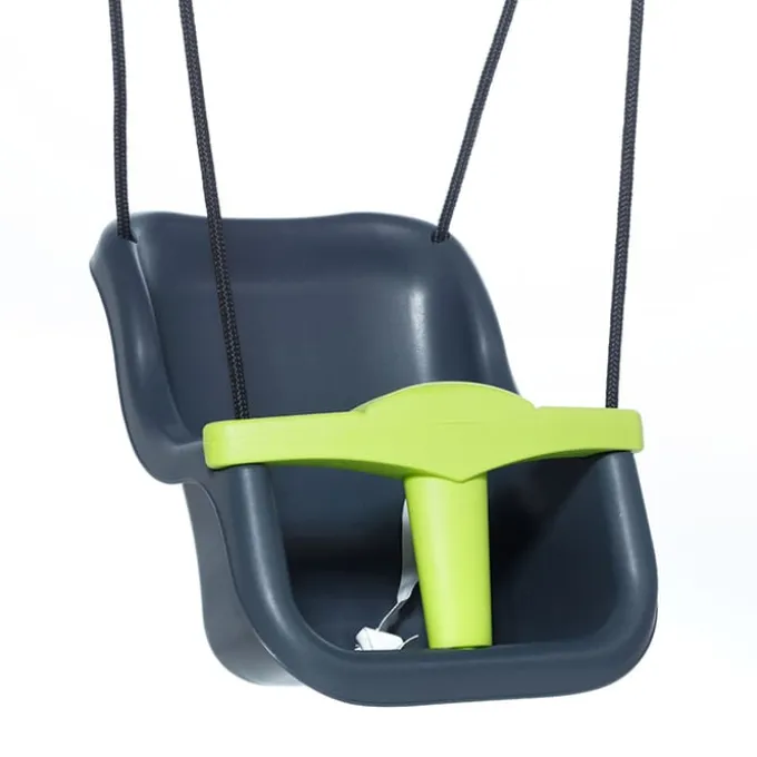 Babyschaukel, anthrazit/lime (schwarzes Seil)