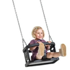 Baby-Schaukel mit Gummisitz - Schwarz