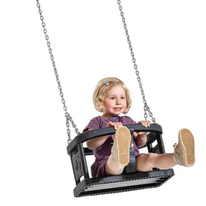 Baby-Schaukel mit Gummisitz - Schwarz