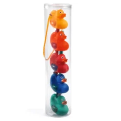Badeenten, 5 Stück Basis 8 cm + 2 Angelruten