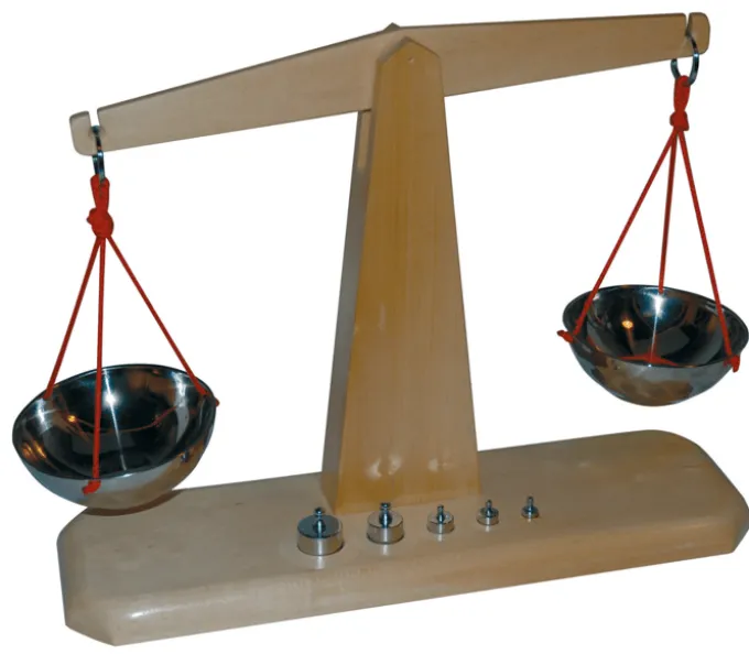 Balkenwaage mit Gewichten (5-100 g)