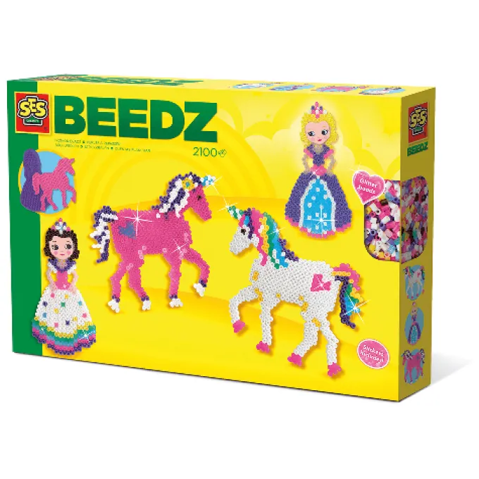 Bügelperlen Einhorn und Prinzessin - 2100 Stk.