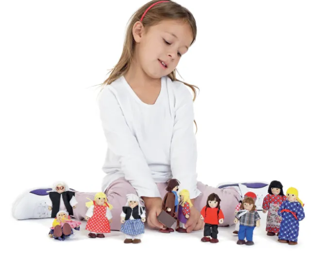 Biegepuppen 12,5 cm - Familie, 12 Stk.
