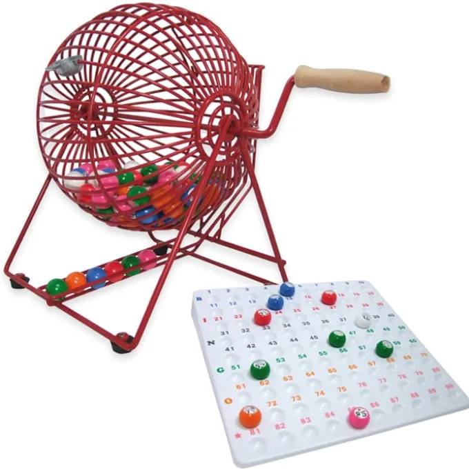 Bingo mit Trommel und 90 Kugeln