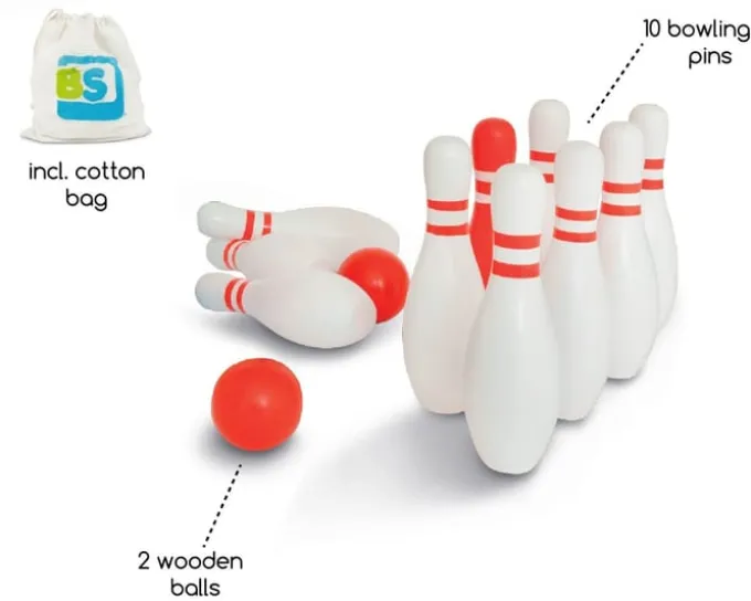 Bowlingspiel aus Birkenholz