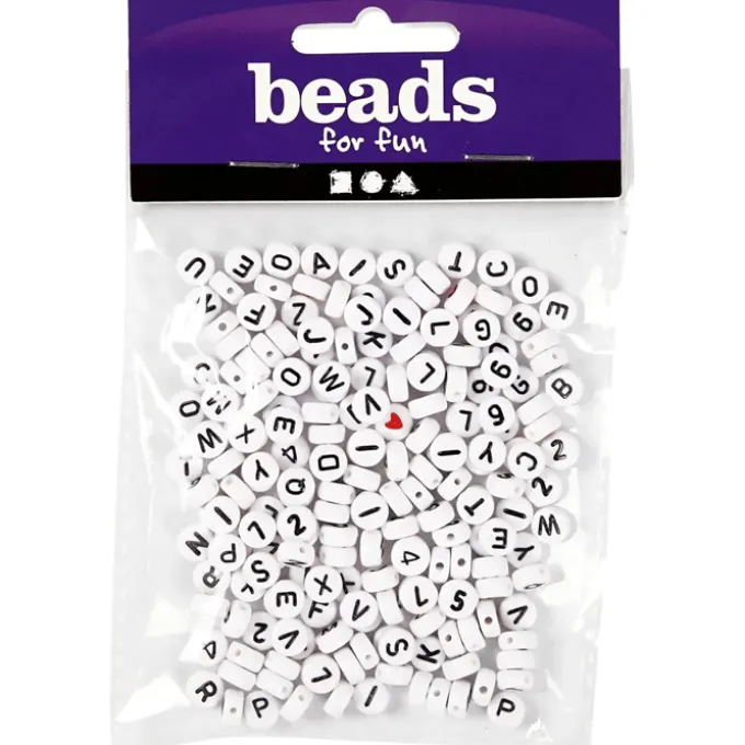 Buchstaben-Perlen aus Plastik, 25 g
