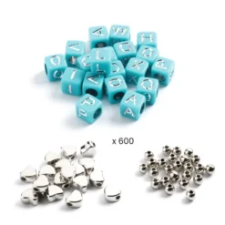 Buchstabenperlen – Silbermix, 1.000 Stück