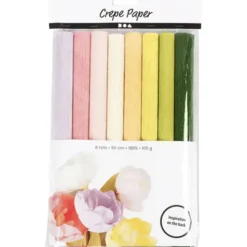 Crepepapier - pastel, 8 Rollen
