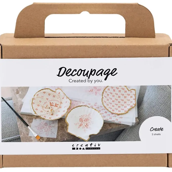 Decoupage-Set - Muschelschalen, 3 Stk.