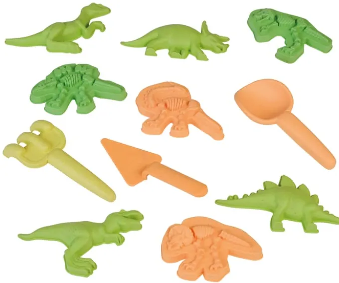 Dino Sandförmchen Set, 11-teilig (biobasiert)