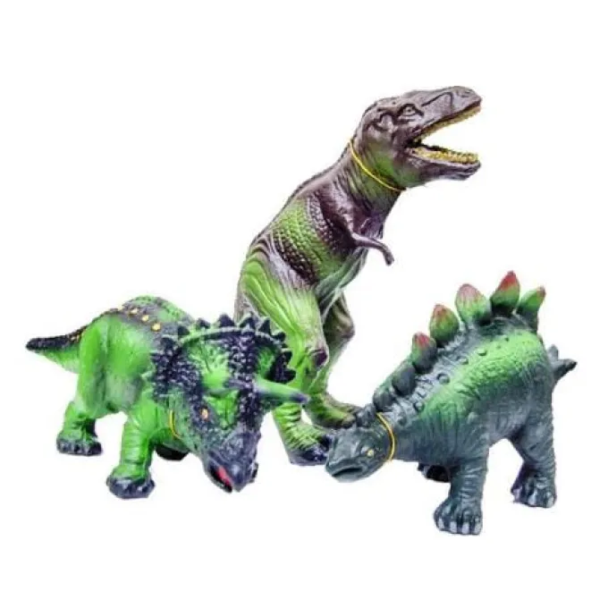 Dinosaurier aus Naturgummi - 3 Stk.