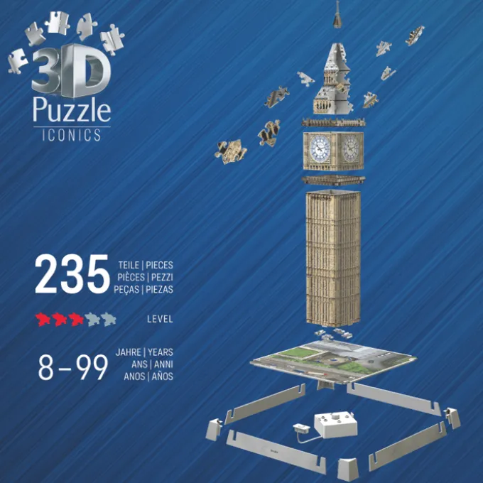 3D-Puzzle LED mit 216 Teilen – Big Ben