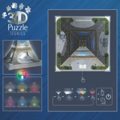 3D-Puzzle LED mit 216 Teilen – Eiffelturm