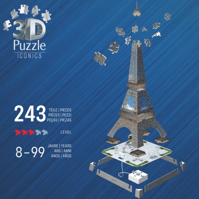3D-Puzzle LED mit 216 Teilen – Eiffelturm