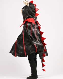 Drachenumhang - schwarz/rot, Gr. 3-8 Jahre