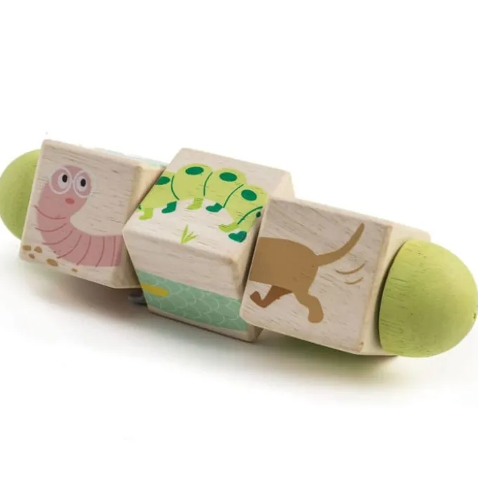 Drehendes Puzzle aus Holz - Tiere