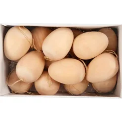 Eier aus Holz zum Aufhängen, 15 Stk.