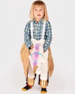 Einhorn zum Reiten, weiß/gold