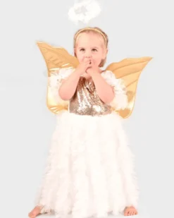 Engel - Kostümset m. Flügeln & Heiligenschein