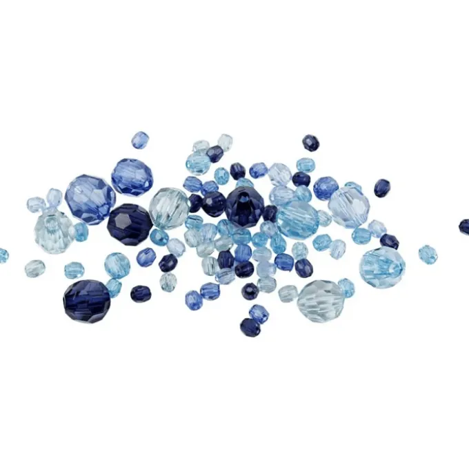 Facettenperlenmix - blau, 45 gr.