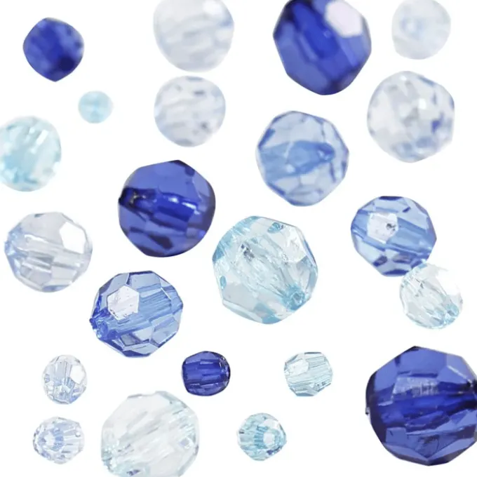 Facettenperlenmix - blau, 45 gr.