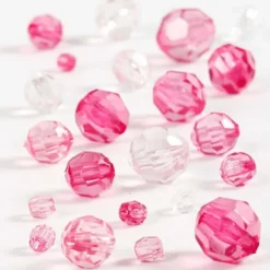Facettenperlenmix - pink, 45 gr.