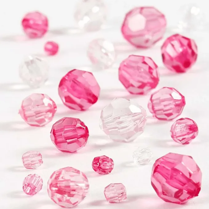 Facettenperlenmix - pink, 45 gr.