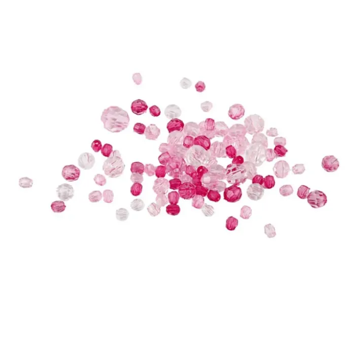 Facettenperlenmix - pink, 45 gr.