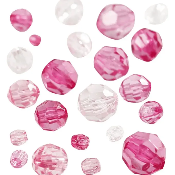 Facettenperlenmix - pink, 45 gr.
