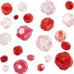 Facettenperlenmix - rot, 45 gr.