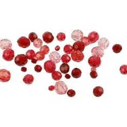 Facettenperlenmix - rot, 45 gr.