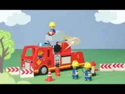 Feuerwehrauto aus Holz, 14-teilig