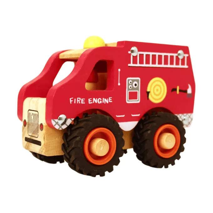 Feuerwehrwagen mit Gummireifen - H: 9 cm