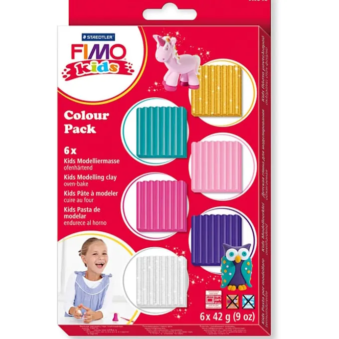 FIMO Modelliermasse 42 g - knallig, 6 Stk.