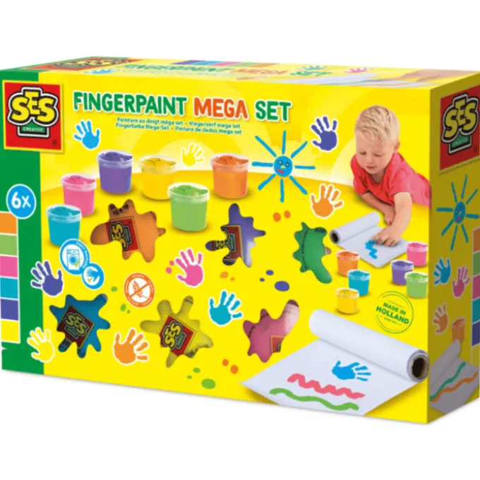 Fingerfarben - 6 x 110 ml - inkl. Papierrolle