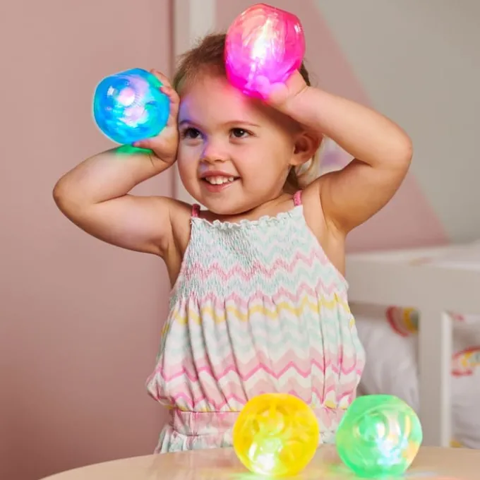 Flummi mit Blinklicht, 4 Stk
