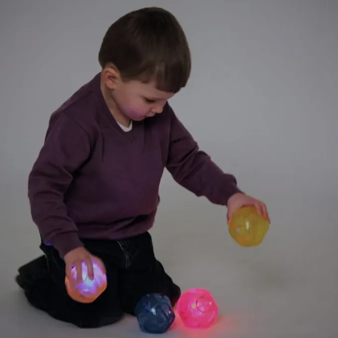 Flummi mit Blinklicht, 4 Stk