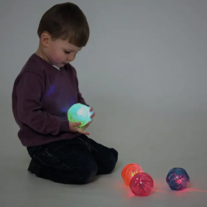 Flummi mit Blinklicht, 4 Stk