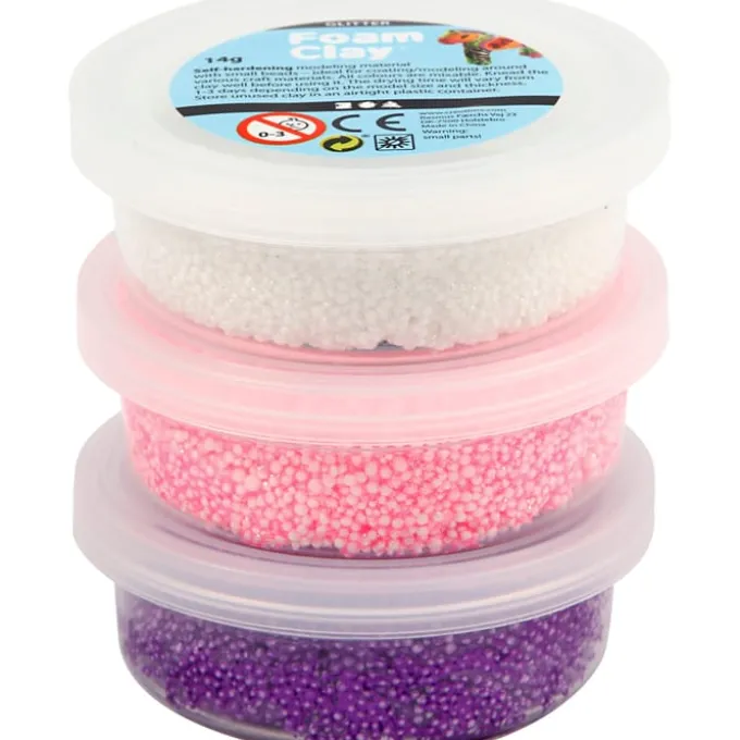 Foam Clay, 3 x 14 g - Lila/Pink/Weiß