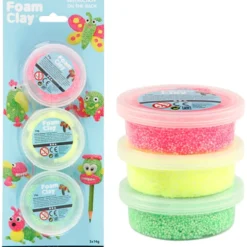 Foam Clay, 3 x 14 g - Neonfarben