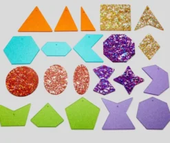 Formen - bunt mit Glitzer, 21 Stk